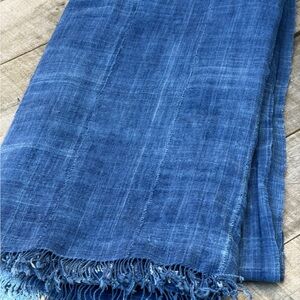 Vintage African Indigo Denim Mossi Mudcloth 83” L x 39” W Textile | No. 132